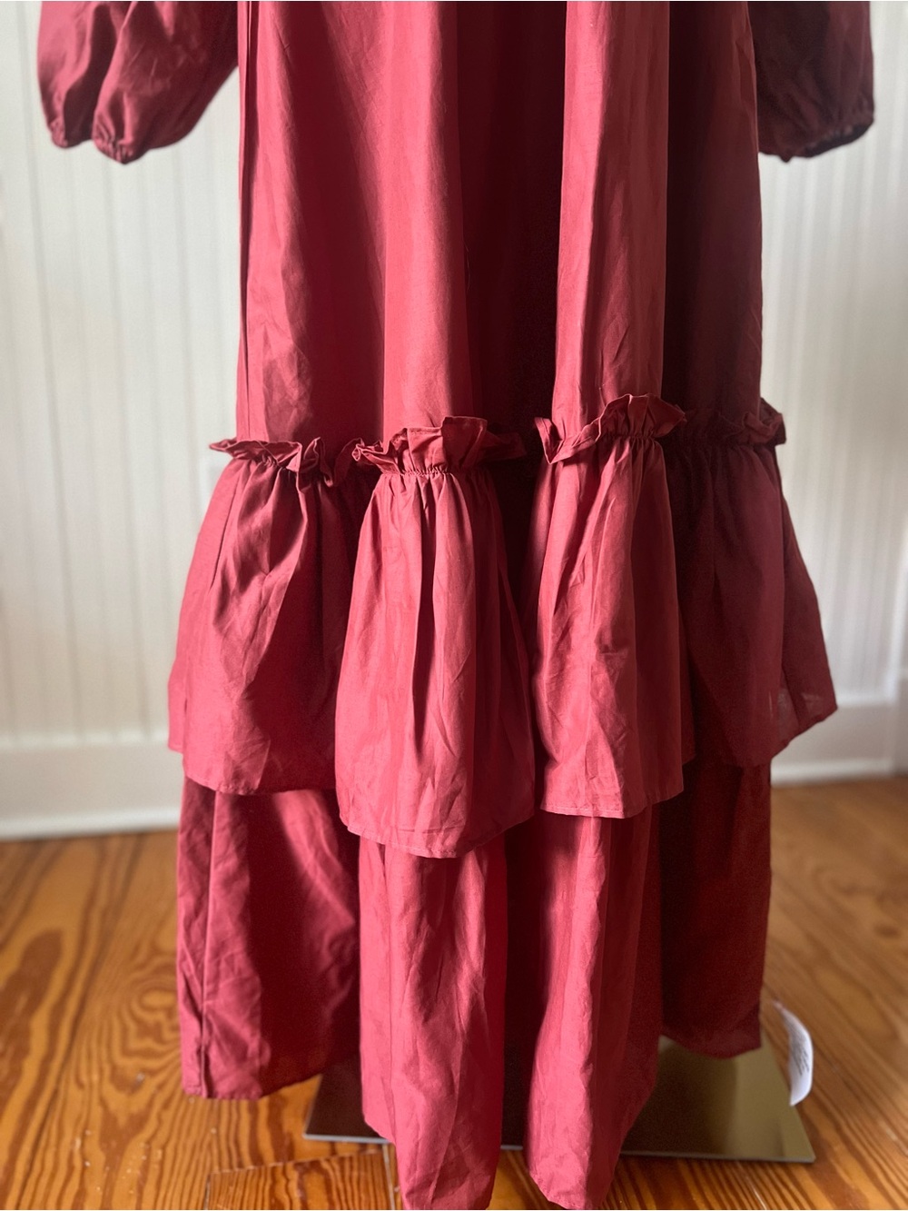 Women’s ASOS Channel Neckline And Ruffled Hem Maxi Dress Size 6 Rust Prairie - Picture 3 of 10
